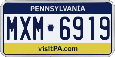 PA license plate MXM6919
