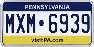 PA license plate MXM6939