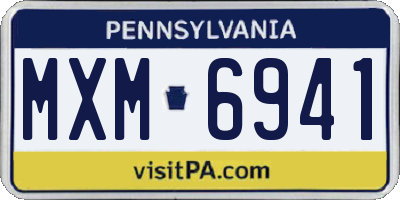 PA license plate MXM6941