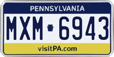 PA license plate MXM6943