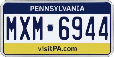 PA license plate MXM6944