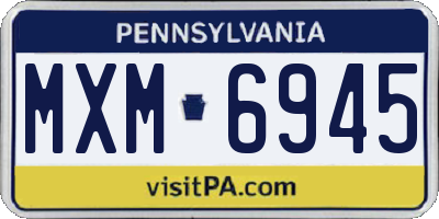 PA license plate MXM6945