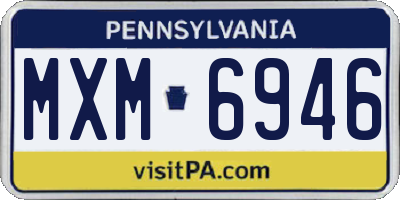 PA license plate MXM6946