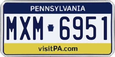 PA license plate MXM6951