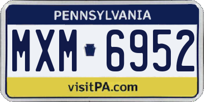 PA license plate MXM6952