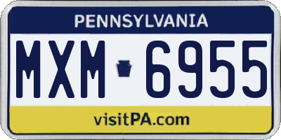 PA license plate MXM6955