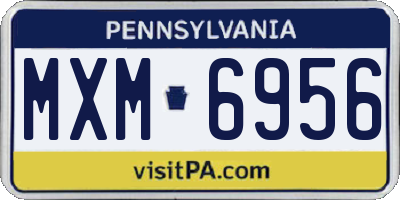 PA license plate MXM6956