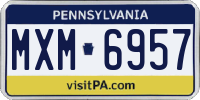 PA license plate MXM6957