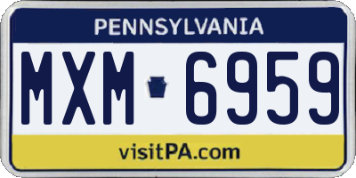 PA license plate MXM6959