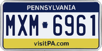 PA license plate MXM6961