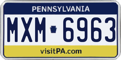 PA license plate MXM6963