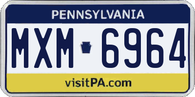 PA license plate MXM6964