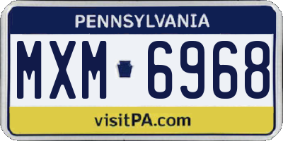PA license plate MXM6968