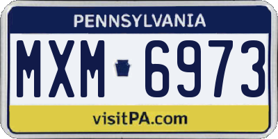 PA license plate MXM6973
