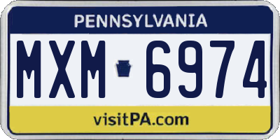 PA license plate MXM6974