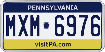 PA license plate MXM6976