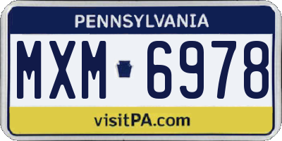 PA license plate MXM6978