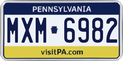 PA license plate MXM6982