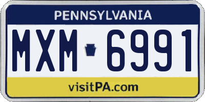 PA license plate MXM6991