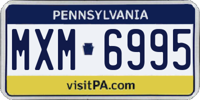 PA license plate MXM6995