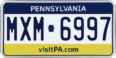 PA license plate MXM6997
