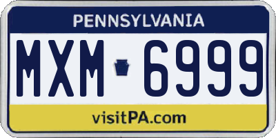 PA license plate MXM6999