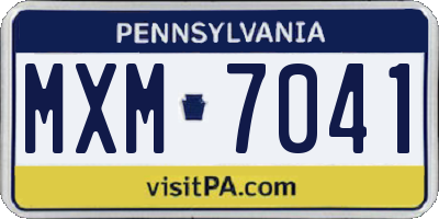 PA license plate MXM7041
