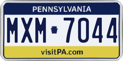 PA license plate MXM7044