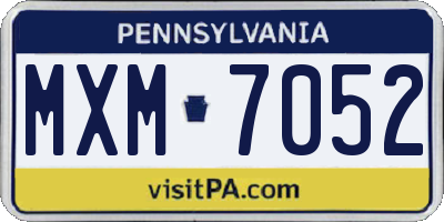PA license plate MXM7052