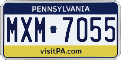 PA license plate MXM7055
