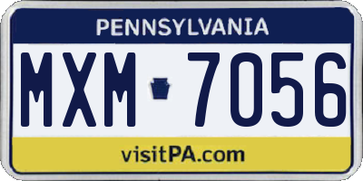 PA license plate MXM7056