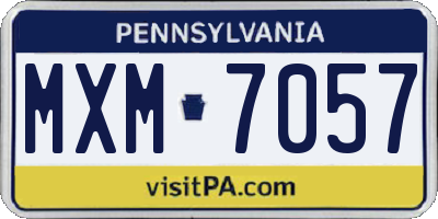 PA license plate MXM7057