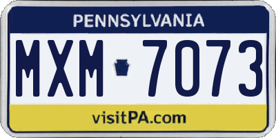 PA license plate MXM7073