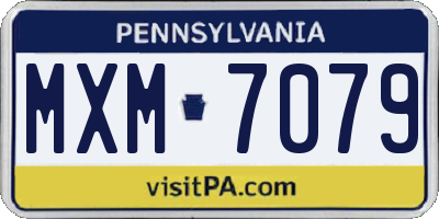 PA license plate MXM7079