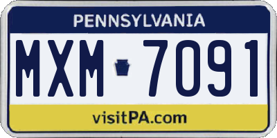 PA license plate MXM7091