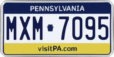 PA license plate MXM7095