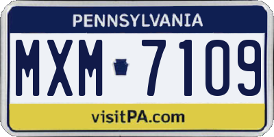 PA license plate MXM7109
