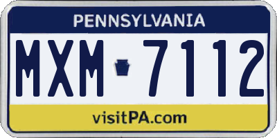 PA license plate MXM7112