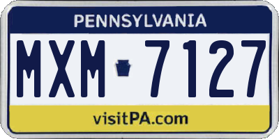 PA license plate MXM7127