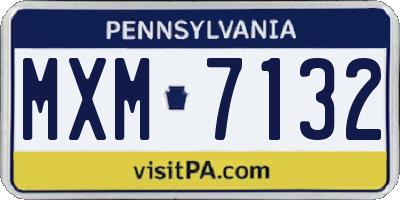 PA license plate MXM7132