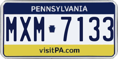 PA license plate MXM7133