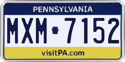 PA license plate MXM7152