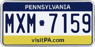 PA license plate MXM7159
