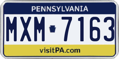 PA license plate MXM7163