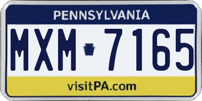 PA license plate MXM7165