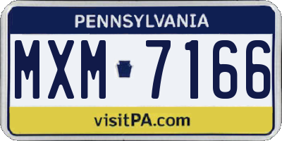 PA license plate MXM7166