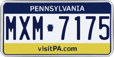 PA license plate MXM7175