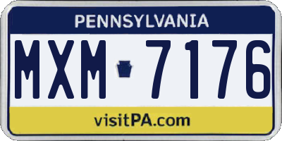 PA license plate MXM7176