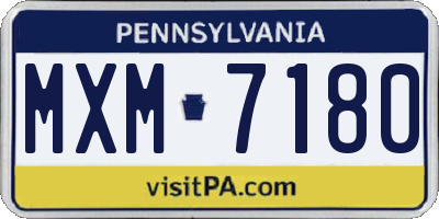 PA license plate MXM7180