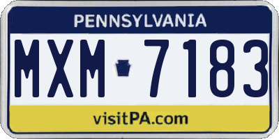 PA license plate MXM7183